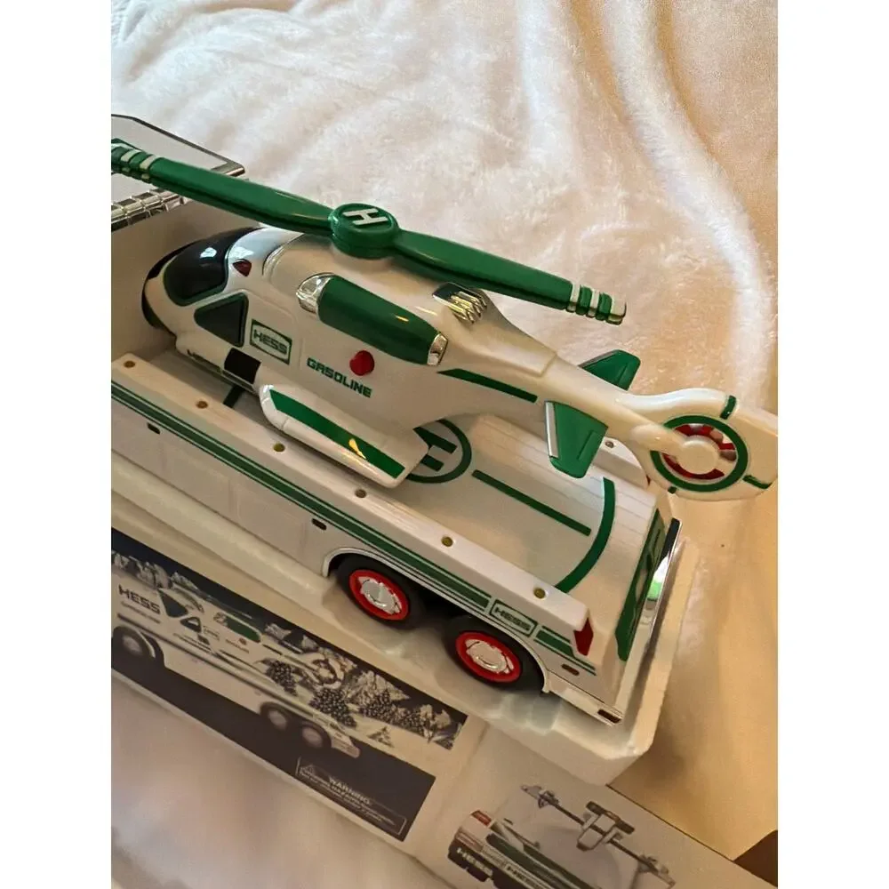 2006 Hess Toy Truck & Helicopter Gasoline Transport w/ Box Instructions